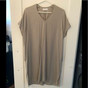 OAK + FORT pocket dress in light grey